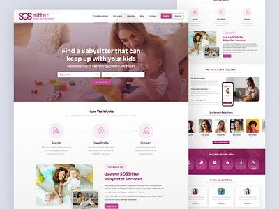 Babysitter Nanny Website Landing Page app design app screens babysitter babysitter app babysitter landing page babysitter nanny websit babysitter website babysitting babysitting app babysitting website branding caregiver app dribbble best shot healthcare landing page design landing page website nanny landing page nanny website pragnent uiuxdesign