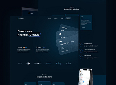 Finance website design dark website finance fintech ui