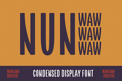 Nun Waw Condensed Sans Font animation branding design font fonts graphic design illustration logo nostalgic