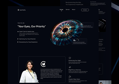 Eye Healthcare Dark Website Design dark website