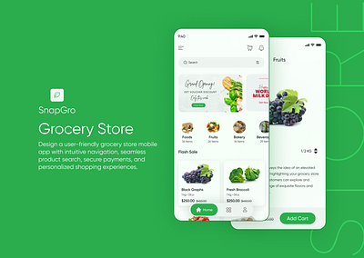 Grocery App Store Design apps case study asthetic design ui ux