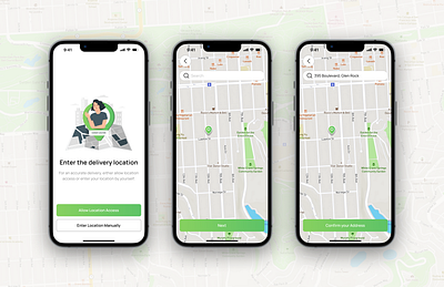 Freshcart | Delivery Location app design branding delivery delivery app delivery app mobile delivery app uiux e commerce food delivery grocery app map map interface mobile app product design prototyping tracking ui user experience user interface ux wireframing