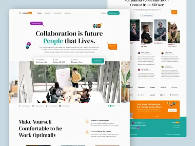 Redesign - Website Coworking Space Creative bold card coworking space dekstop design hero home home page indonesian meeting remote ui ui kit uikit uiux ux web website