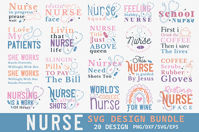 Retro Nurse Svg Design Bundle Svg digital download