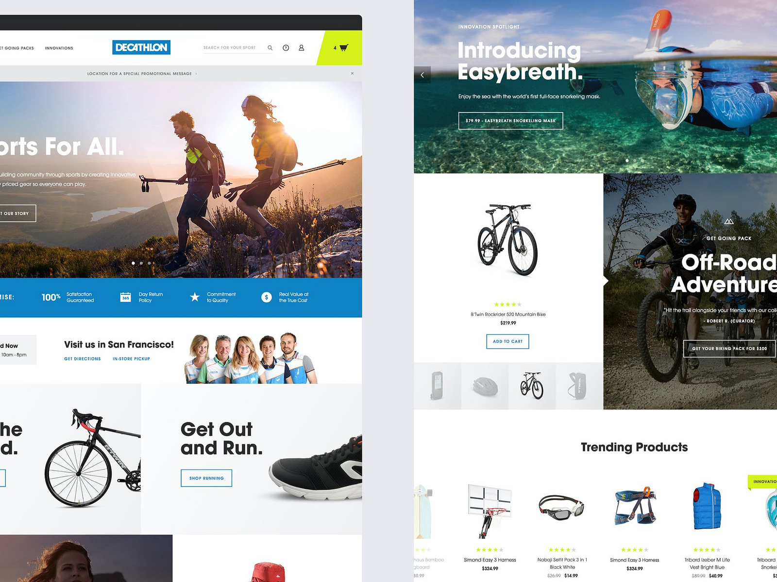 Decathlon US site by Matthew Parker on Dribbble