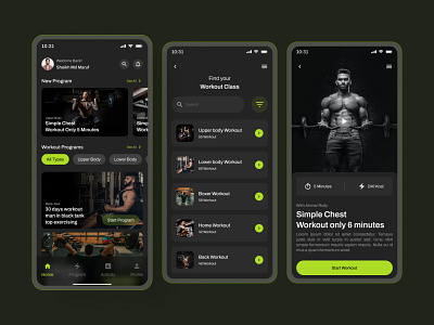 Fitness & Workout Mobile App app design fitness fitness workout mobile app fitness app fitness app desing gym gym app gym app design mobile app design