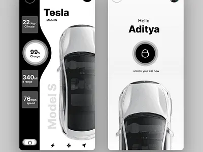 Tesla car mobile app UI 3d black branding design graphic design illustration logo ui ux vector