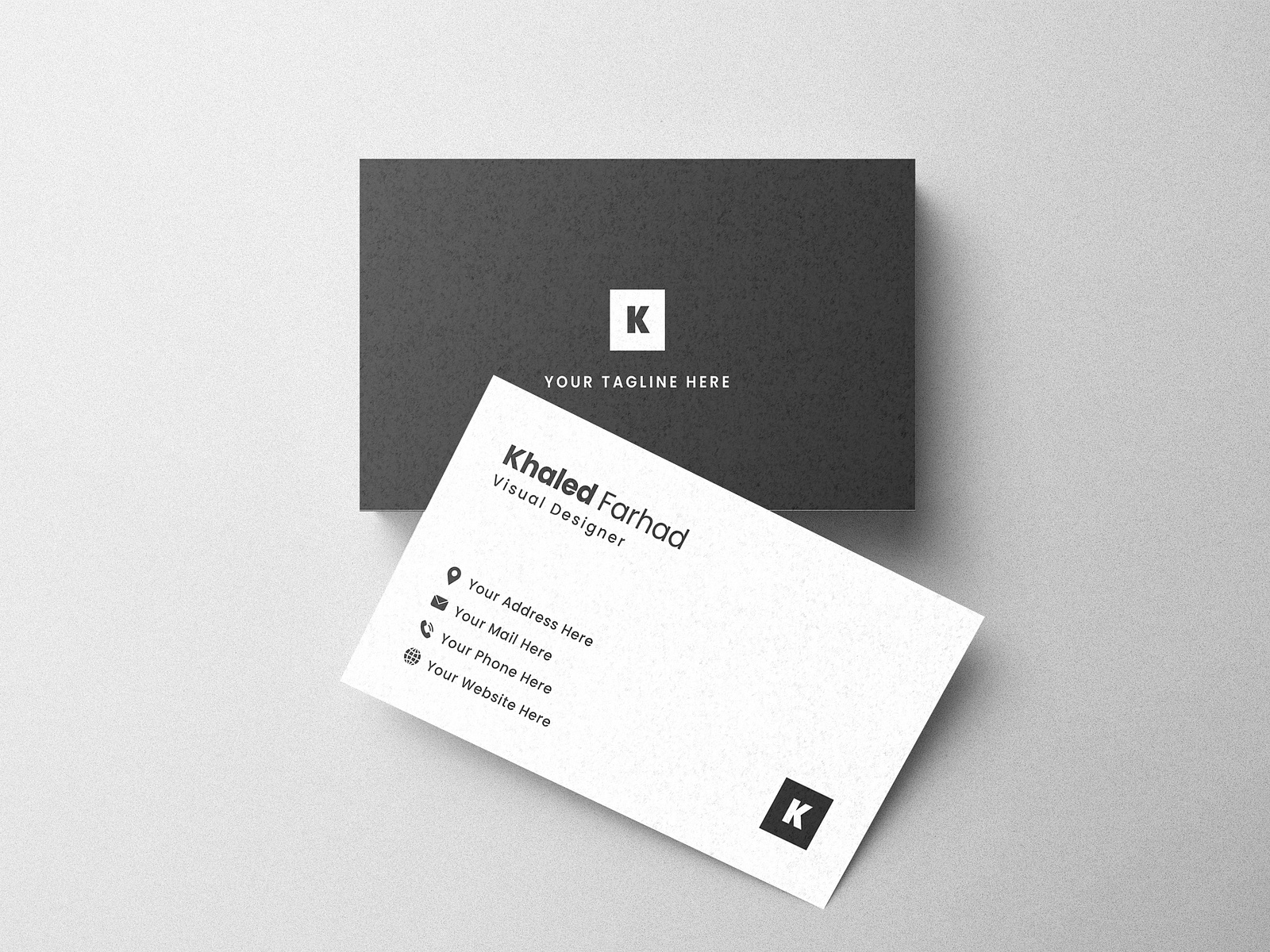 White & Grey Minimal Business Card - Khaled Farhad by Khaled Farhad on ...