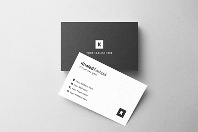 White & Grey Minimal Business Card - Khaled Farhad khaled farhad designs