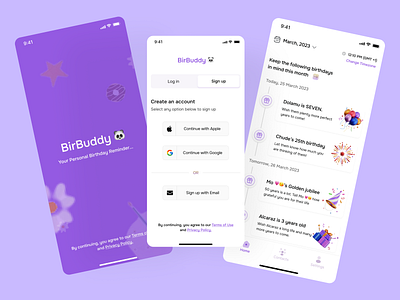 Birthday Reminder App birthday app design ios product desin ui ux ux design