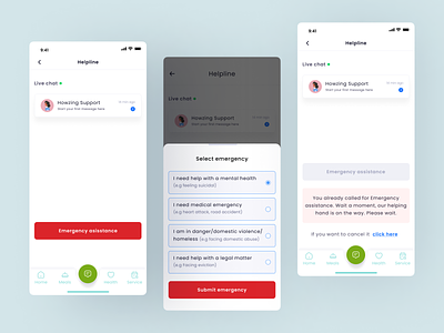 Emergency assistance requests for homeless people app design chat connect emergency emergency assistance emergency helpline helpline homeless mental support mobile app ngo product design support support chat ui ui design uiux user experience user interface userflow