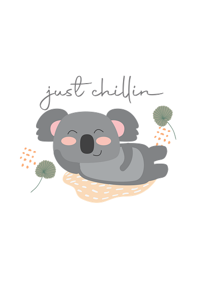 just chillin... children s illustration cute koala digital illustration happywibes illustration just chill procreate summerwibes vector art