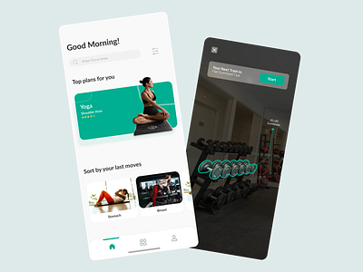 Fitness Training App ar augmented reality design exercise gym sport ui ux virtual reality vision pro vr yoga