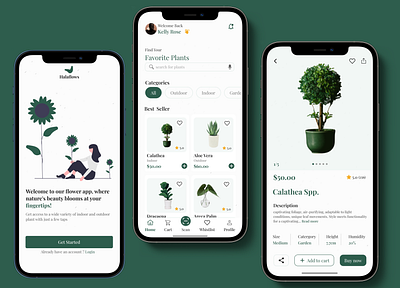 Halaflows is a plant App graphic design ui