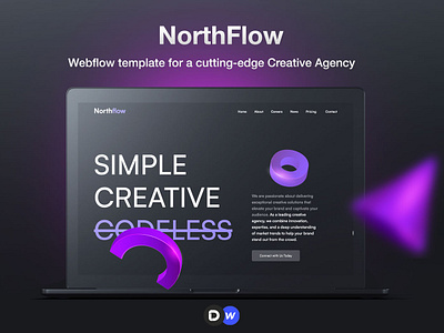 Northflow - Creative Website Template agency app design landing portfolio redesign template web webflow website