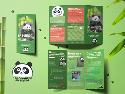 Panda awareness brochure brochure graphic design green logo nature panda trifold