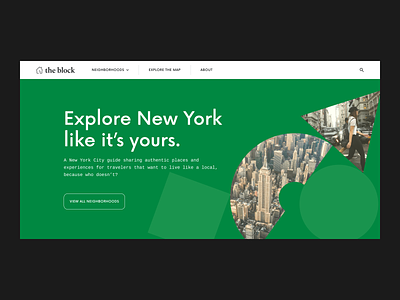The Block - City Guide website branding city design figma graphic design green guide travel visual design web web design website