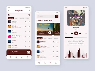 Music Streaming App Design media player app minimal design mobile dashboard mobile ui kit music music app music app design music app ui kit music player music player app music streaming music streaming app playing music playlist app podcast app product design spotify app streaming streaming app video streaming