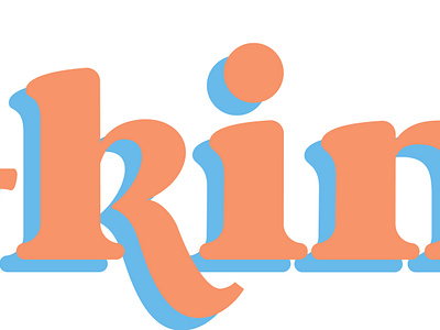 Logo "V-kini" blue brand exotic flat logo orange simple swimmsuit web web logo