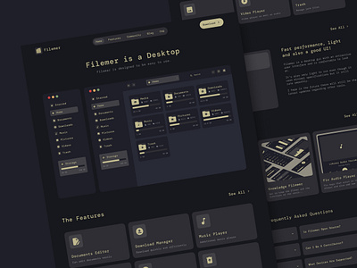 Filemer | Web Design design file manager gnome kdeplasma landingpage linux ui website