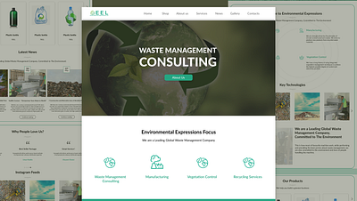 Waste management and recycle home page design branding design idea illustration logo ui ui design ux web design