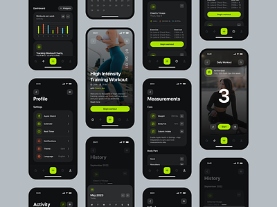 Strong App Re-Design Concept ai apk app icon branding digital fitness graphic design grid layout logo mobile responsive sdk trainer ui user experience user interface ux vector workout
