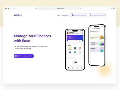 VillsPay Landing Page Design branding design graphic design product design ui uiux web design