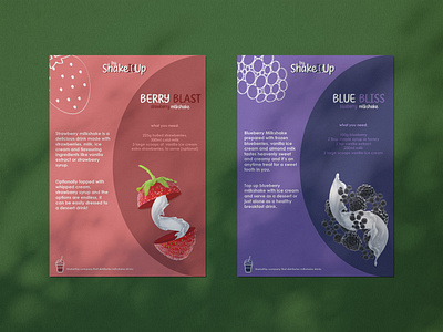 ShakeItUp brand - 6 milkshake flyers branding colors design flyer food graphic design logo mockup