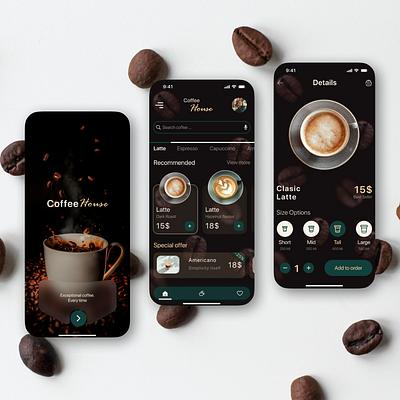 Coffee House app design illustration ui ux