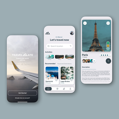 TravelMate app design ui ux