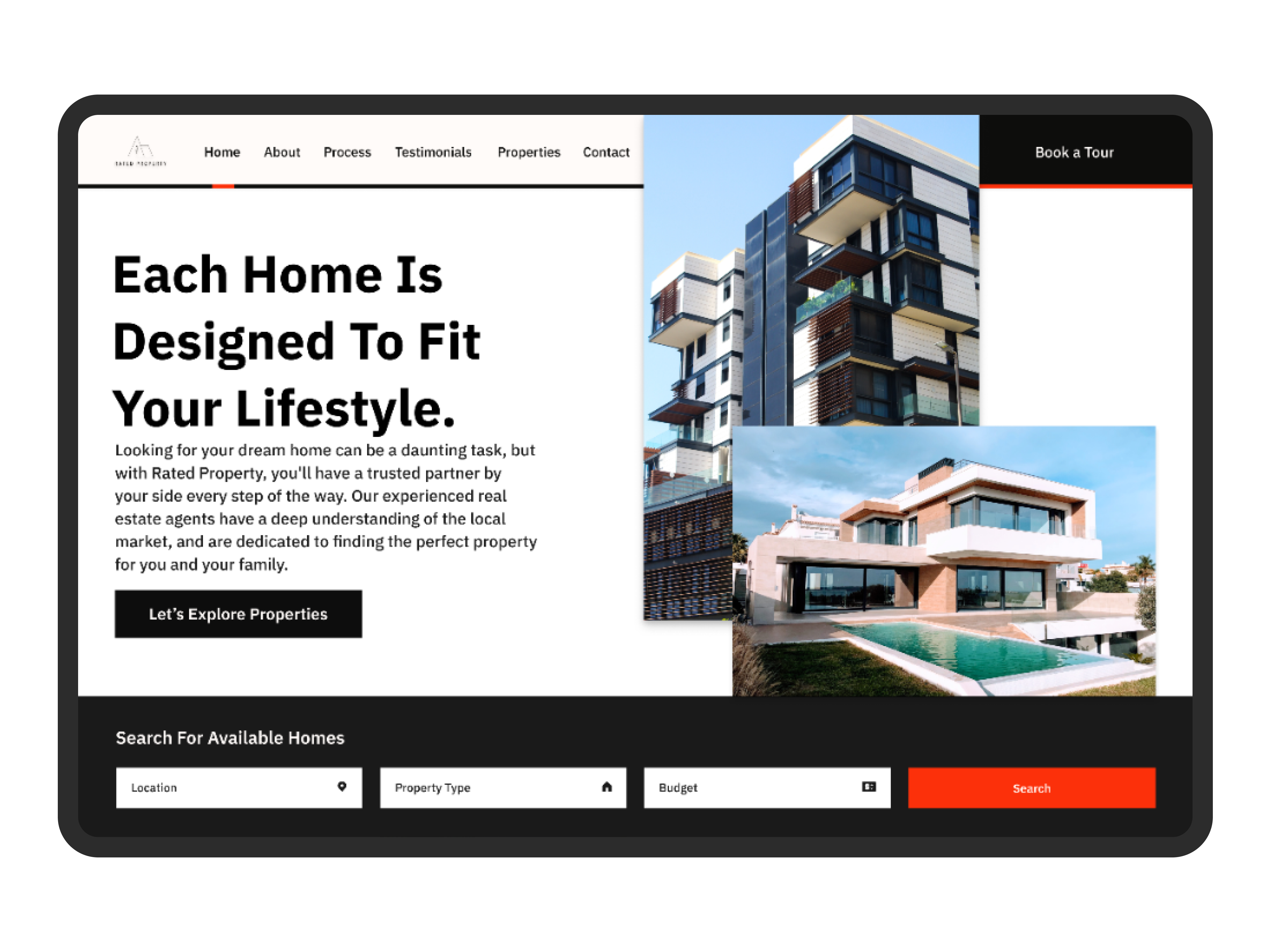 Rated Property Web Experience V1 animation design e commerce ecommerce figma planting smartanimate ui uidesign uiux ux uxdesign webdesign