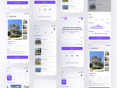 Property Rental App UI/UX Design branding design graphic design illustration logo ui ui ux ui ux design user interface ux design