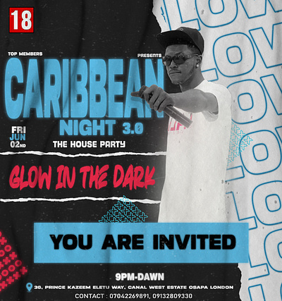 Caribbean night design graphic design