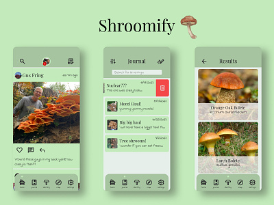 Shroomify - App Redesign (Concept) app design figma foraging logo mushroom ui ux