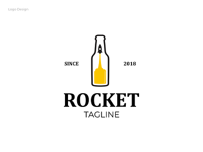 Rocket brewery logo template akdesain brewery cafe creative launch logo design minimal rocket store wine