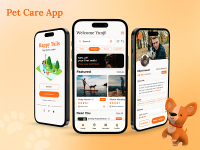 Pet Care / Dog Walking App animal animals app design thinking dog dog walking graphic design pet pet care pet service product design ui ux