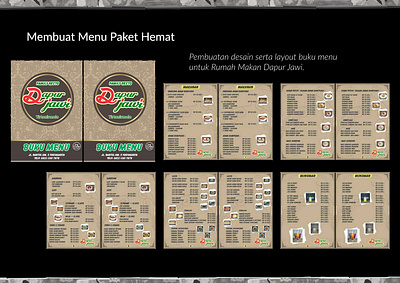 Big Book Menu For Dapur Jawi Restaurant branding design graphic design typography