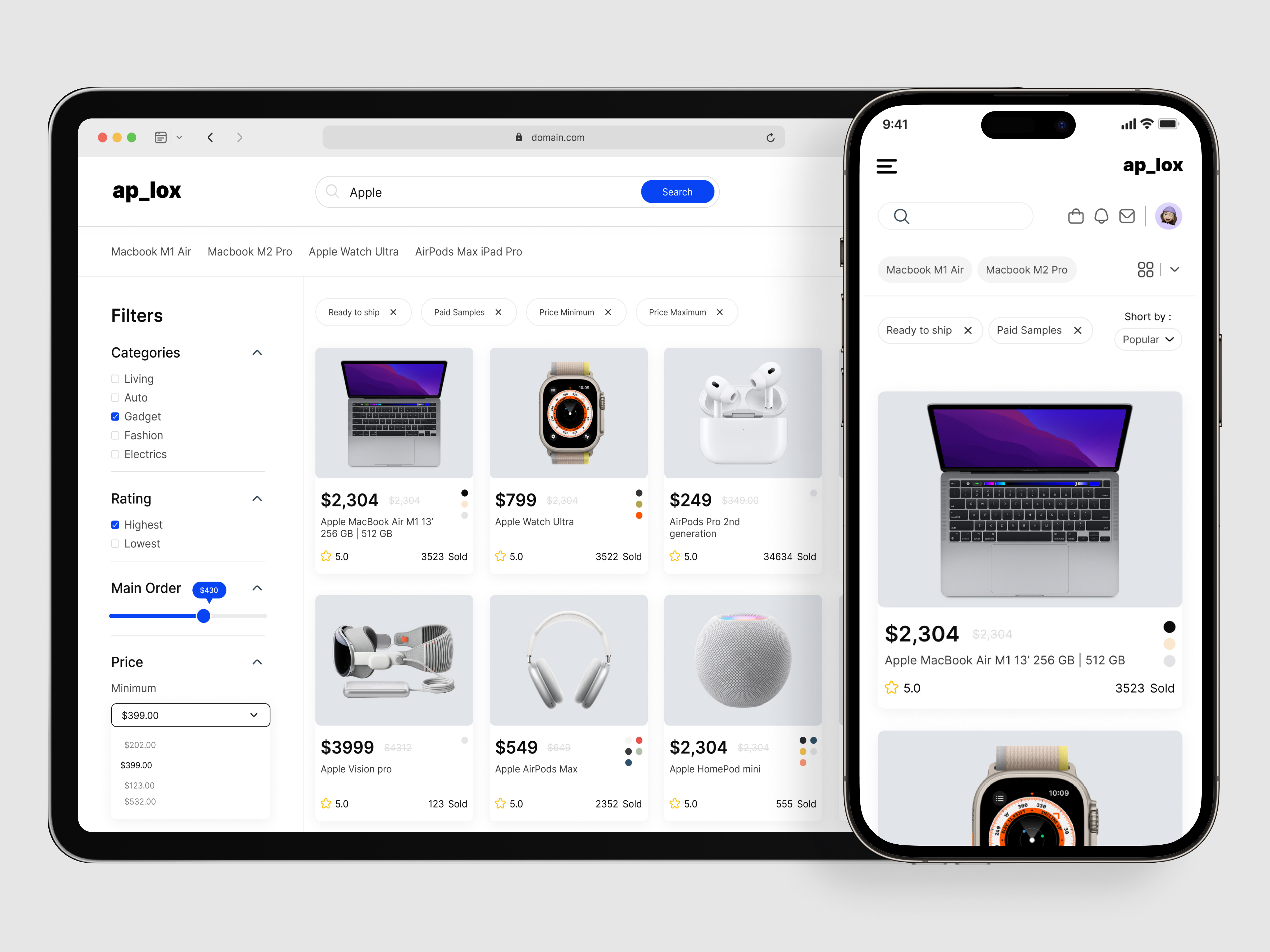 Example of Dashboard & Admin Panel Design Package