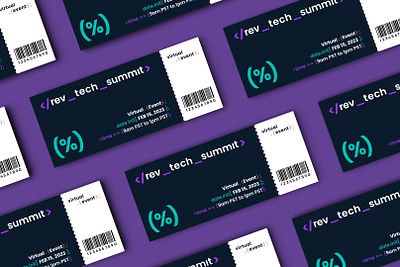 Rev_Tech_Summit Ticket Promotion aesthetic code design event graphic graphic design marketing revenue sales signals technology ticket ticket design type virtual event