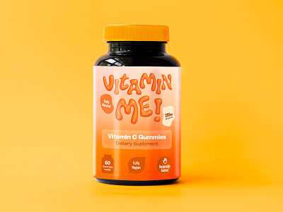 Vitamin me! Packaging design 3d 3d type graphic design illustrator orange packaging photoshop typography vibrant vitamin