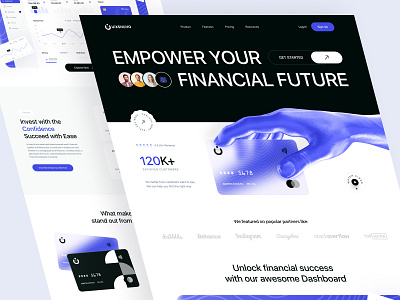 Finance Landing Page Website bank bank card banking banking app design digital banking finance finance app financial fintech home page landing page mobile banking money ui ux web web design website website design