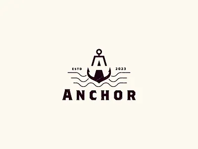 Anchor - Logo Design anchor branding identity clean corporate identity creative handmade minimal pirate professional sea ship typo