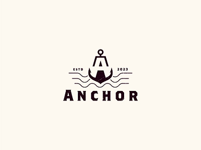 Anchor - Logo Design anchor branding identity clean corporate identity creative handmade minimal pirate professional sea ship typo