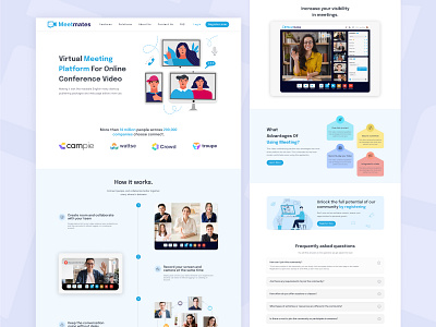 Online Video Call Landing Page brainstorming clientmeeting conferencecall emergencymeeting homepage lnadingpage phshamim problemsolving projectupdate remotework statusreview strategyplanning teammeeting townhal training trainingsession ui ux website