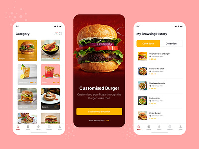 Food mobile app app app design burger burger app burger mobile app design food food app food delivery food delivery mobile app food mobile app mobile mobile app mobile food app popular mobile app restaurant ui ui kit ui mobile app ux mobile app