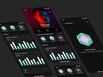 Mindfulness Mobile App app design exploration meditation mindfull neo brutalism ui