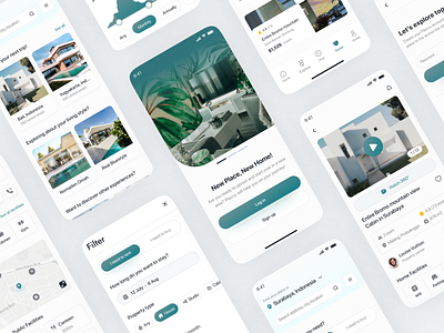 Property Rental Mobile App UI Design app app interface booking booking app clean concept creative mobile mobile app mobile ui online booking properties property app real estate agency rent house rental residence ui ux vocation