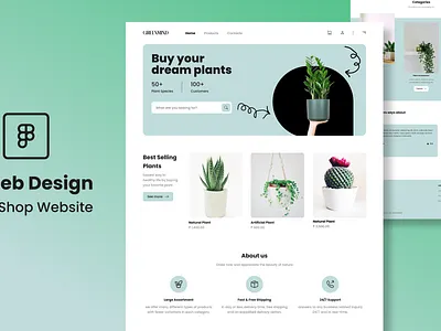 GreenMindPlantCommerce design e commerce illustration plants e commerce ui ux