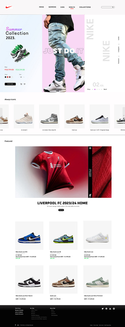 NIKE || Redesign Nike Landing Page 3d animation branding graphic design landing page logo nike redesign ui webpage website