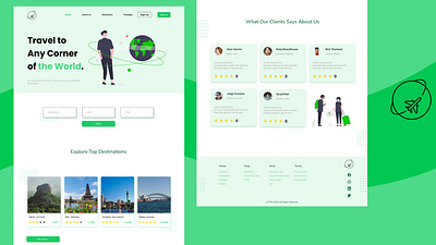 Travel Website Landing Page branding design home page homepage landing page travel ui uiux user interface ux webdesign website website design